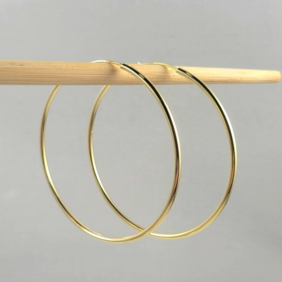 2.25" Gold Hoops - Picture 8 of 9